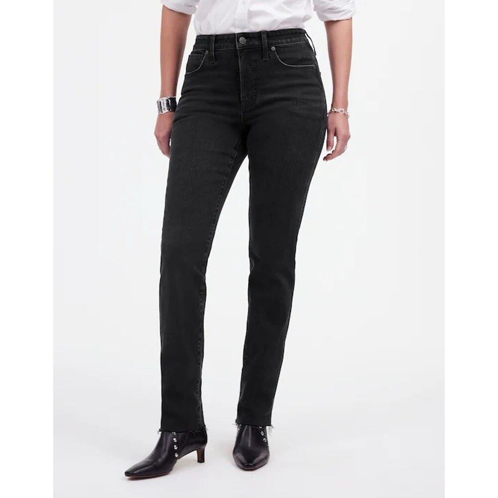 Madewell Black Stovepipe High Rise Jeans size 0 NWT